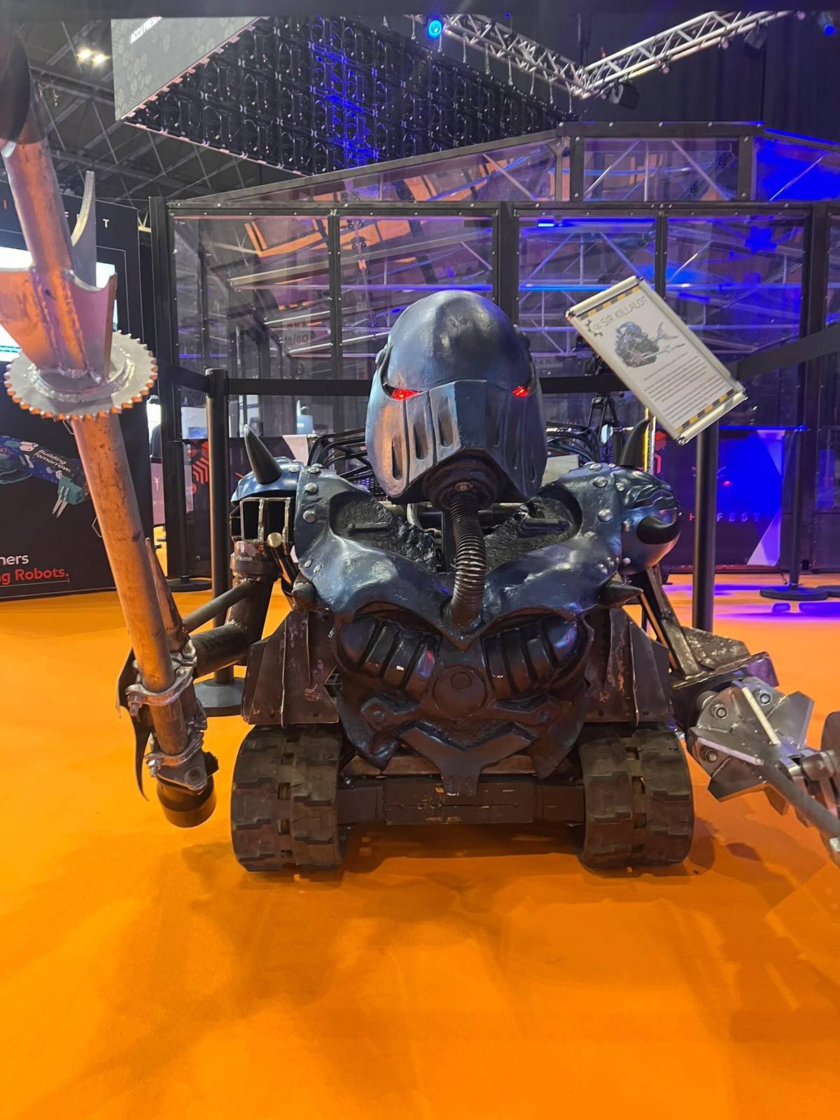 Close-up of Sir Killalot Robot Wars replica at Smart Manufacturing Week