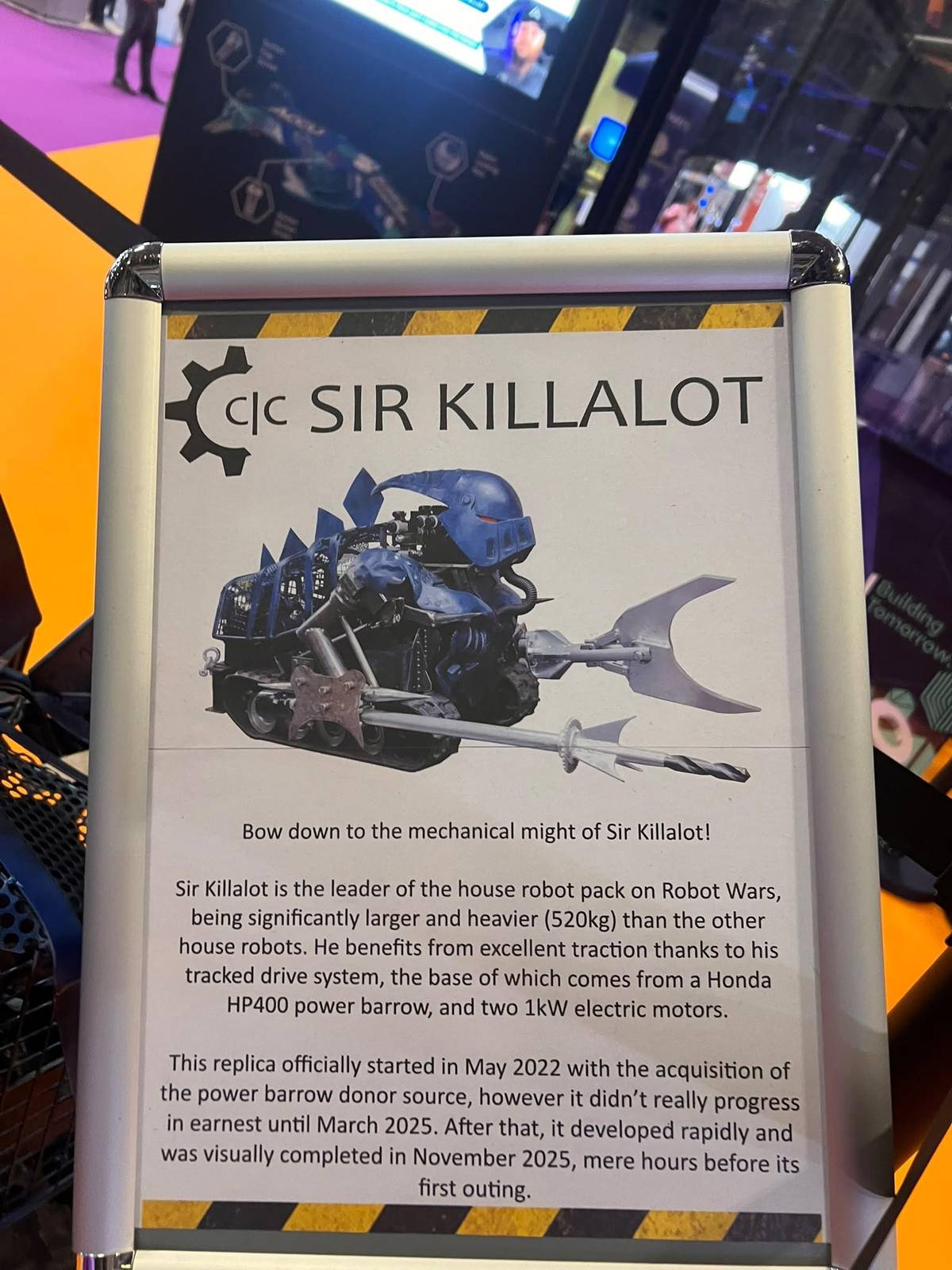Sir Killalot information placard at Smart Manufacturing Week